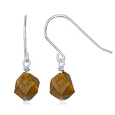 Sterling Silver "Yellow Tigereye" 8MM Rock Earrings